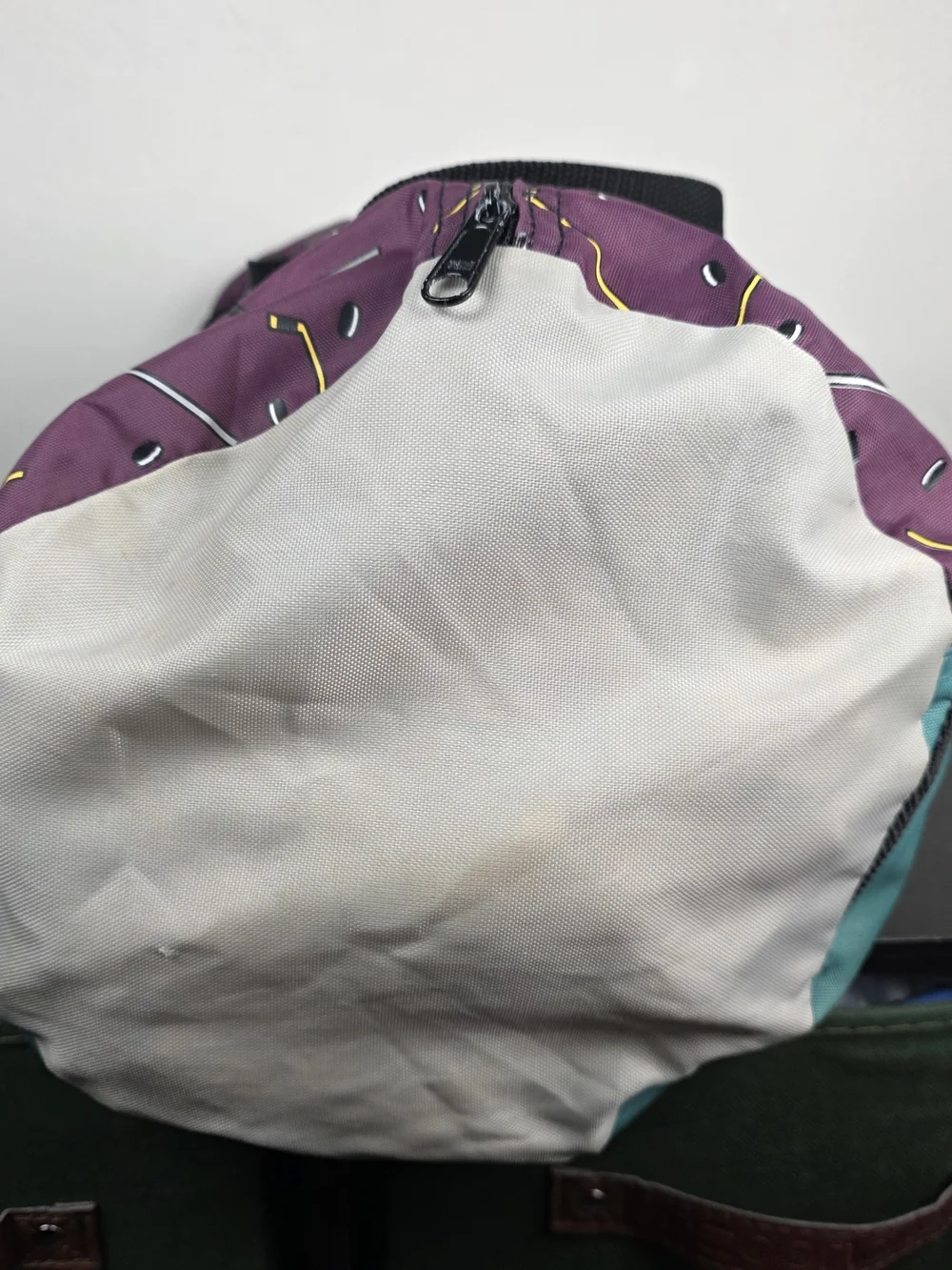Vintage 90s Disney Mighty Ducks Purple Teal Duffel Bag Made USA